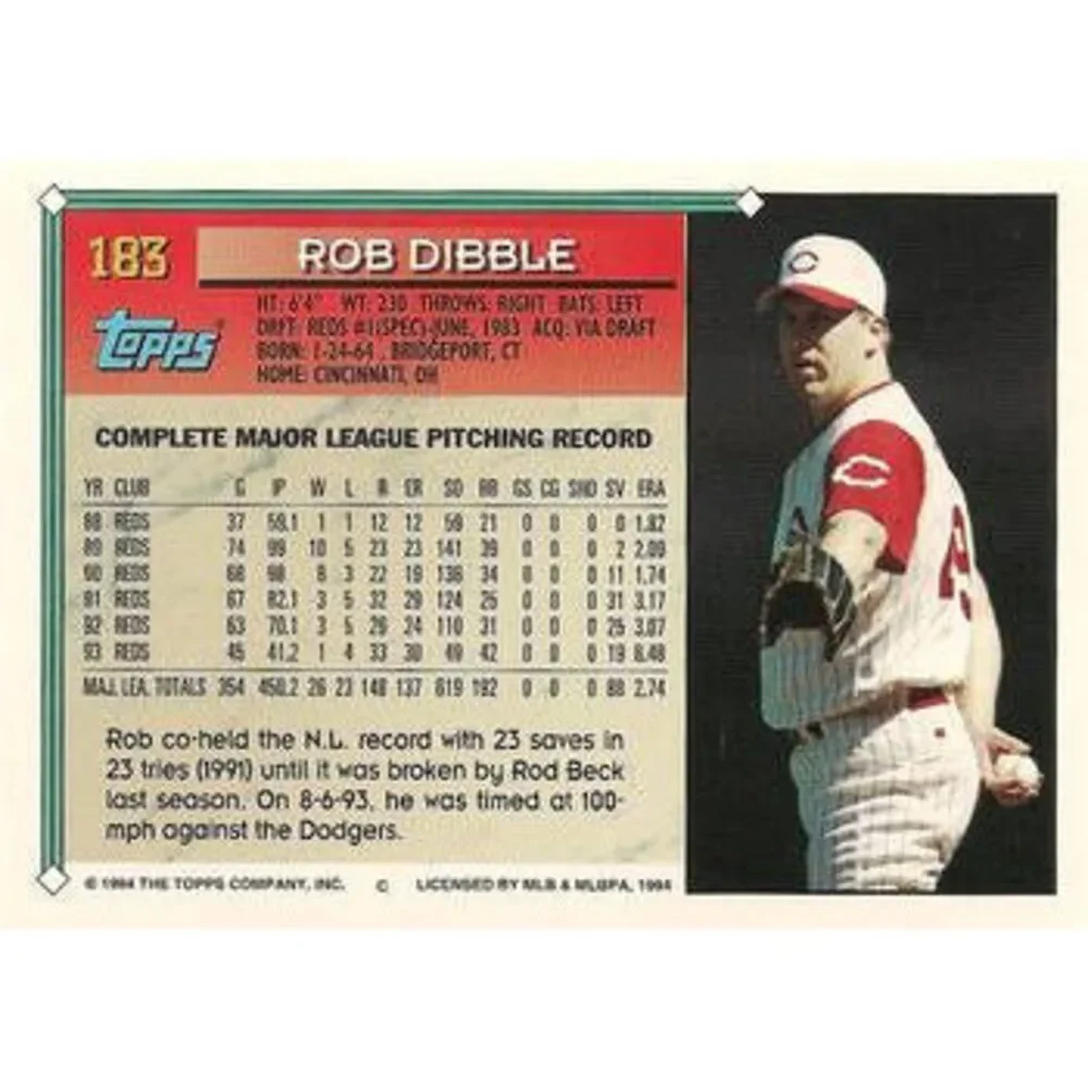 1994 Topps Rob Dibble # 183 Cincinnati Reds